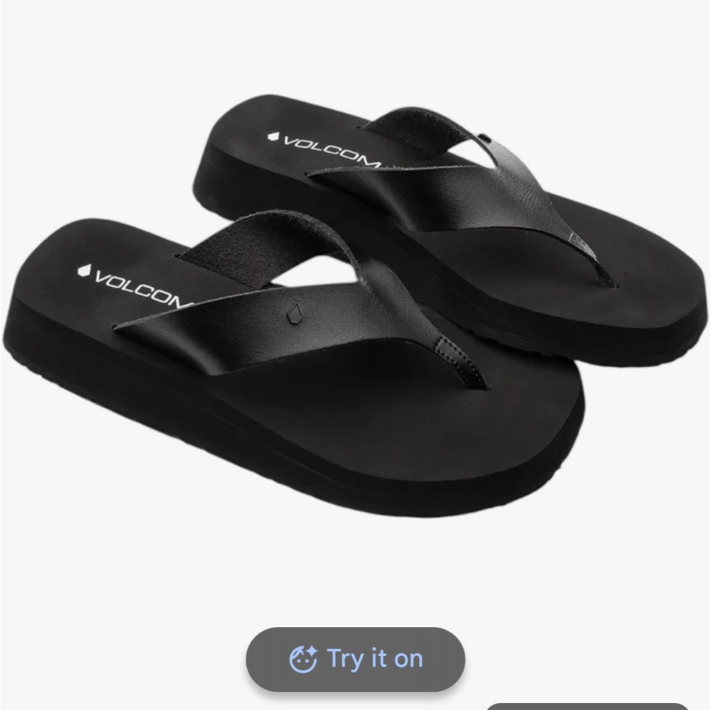 Volcom Black “Not Ur Moms Platform Sandals”Flip Flops